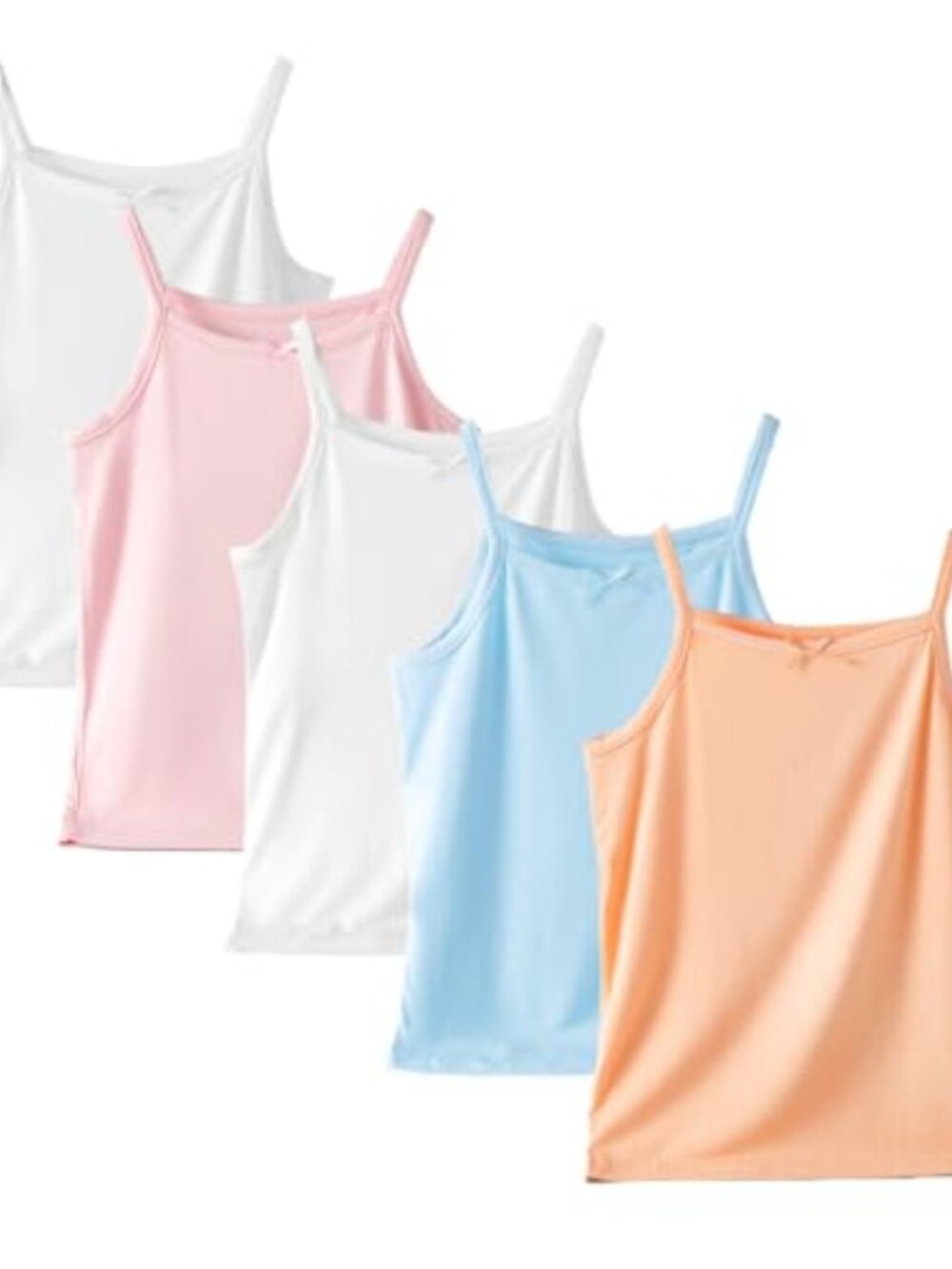 Girls Camisole Undershirts 5-Pack Soft Modal Spandex Tank Tops
